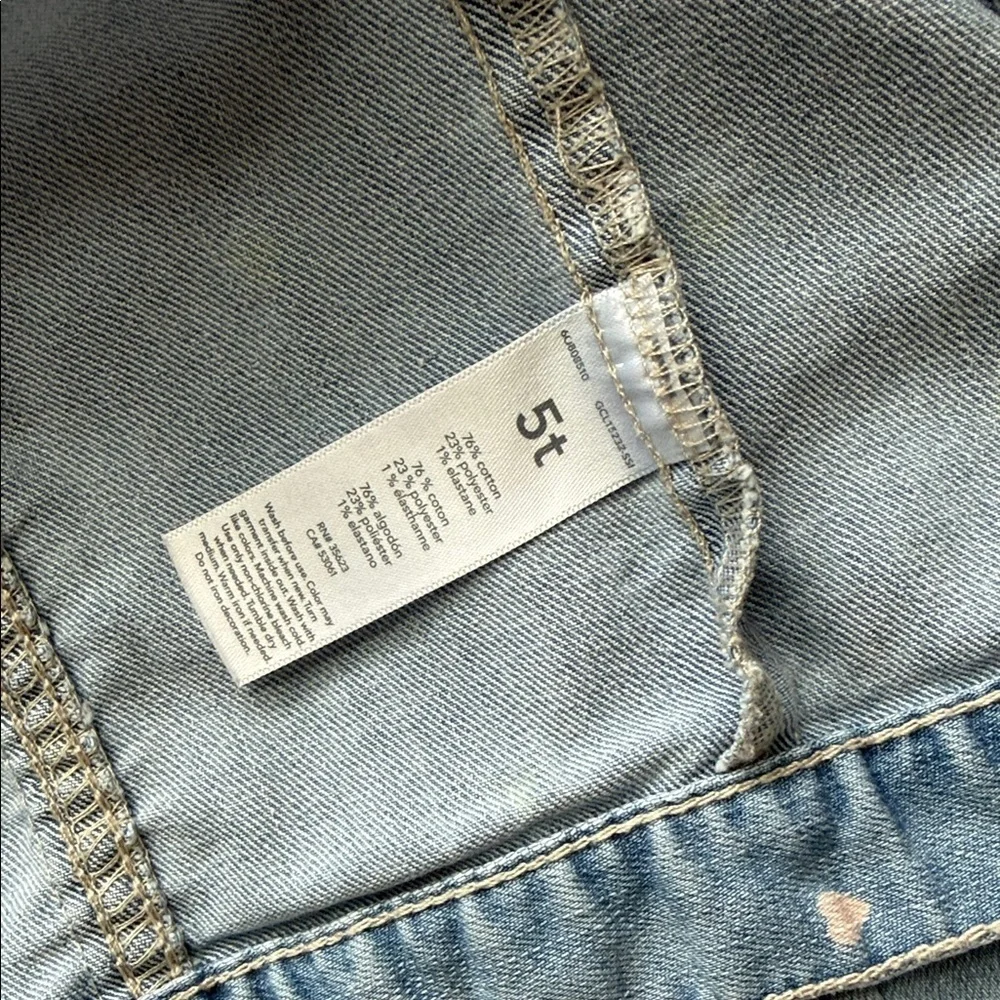 OshKosh B'gosh Light Blue Polka Dot Jean Jacket Size 5T